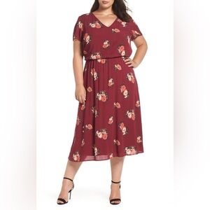 Nordstrom Wayf Blouson Dress Raspberry size small